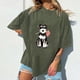 thumbnail image 2 of Camiseta informal de manga corta con cuello redondo y estampado para mujer Pompotops hkajfhjk460837, 2 of 4