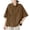 Khaki, variant on Summer Tops, Duoif Women's Artistic Linen Half Sleeve Top, Loose Casual Style Shirts for Women Black L