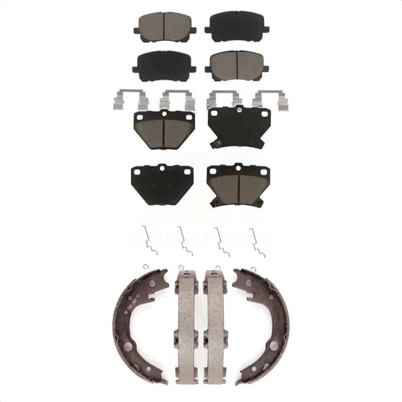 Transit Auto Front Rear Ceramic Brake Pads and Parking Shoes Kit for Car Toyota Matrix Corolla Pontiac Vibe KCN-100010