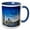 Blue/White, variant on 3drose, Ann Arbor Michigan Skyline 1, 11oz Two-tone Red Mug