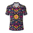 thumbnail image 2 of Daiia Cinco De Mayo Floral Pattern Men’s Polo Shirts,Solid Deck Shirt,Classic Fit, Breathable Cotton Polo for Casual and Sport Wear-4X-Large, 2 of 7