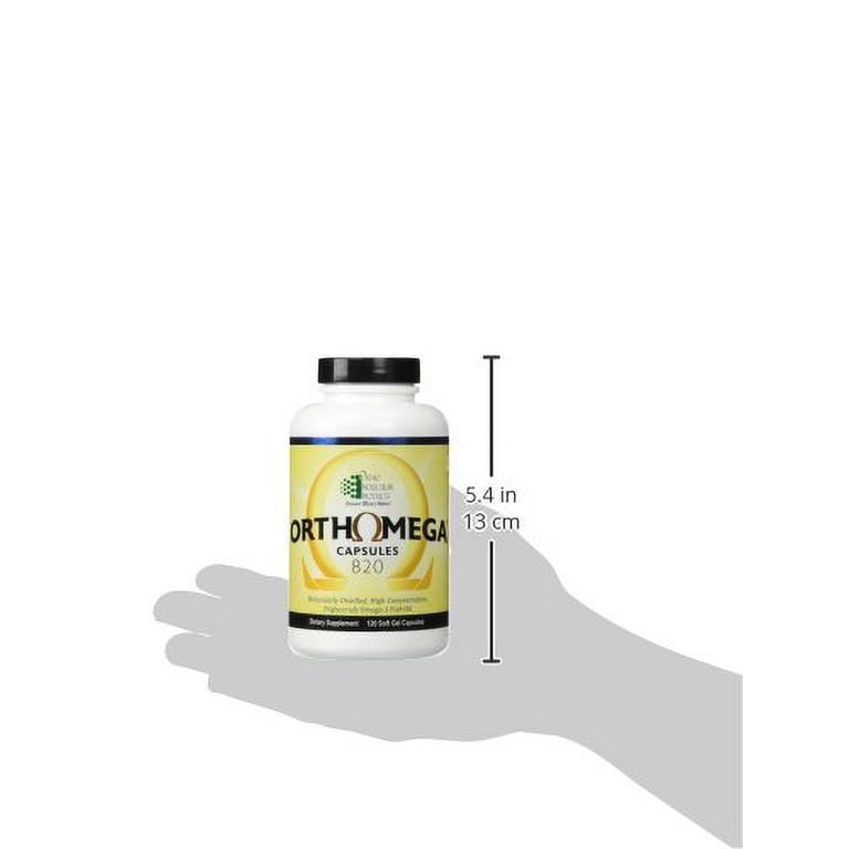 Ortho Molecular Orthomega 820, 120 Soft Gel Capsules, High-Potency Omega-3 with EPA, DHA