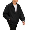 thumbnail image 2 of Hulanddfd Mens Jacket Zip Up Colla Bomber Coat, Long Sleeve Casual Outerwear with Pockets & Ribbed Hem, Daily Wear, 2 of 9
