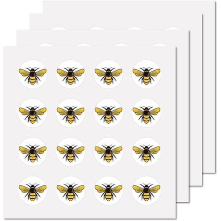 128Pcs Bee Planner Stickers Cartoon Vinyl Decal Self-Adhesive Waterproof Sticker Round Bulk Yellow Stickers for Water Bottles Laptop Luggage Cup Computer Mobile Phone Skateboard 2.5x2.5cm colorful