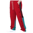 thumbnail image 1 of Zszcpp Mens Casual Pants Long Latest Color Matching Side Breasted Straight Stylish Button Lounge Trousers Casual Trouser, 1 of 7
