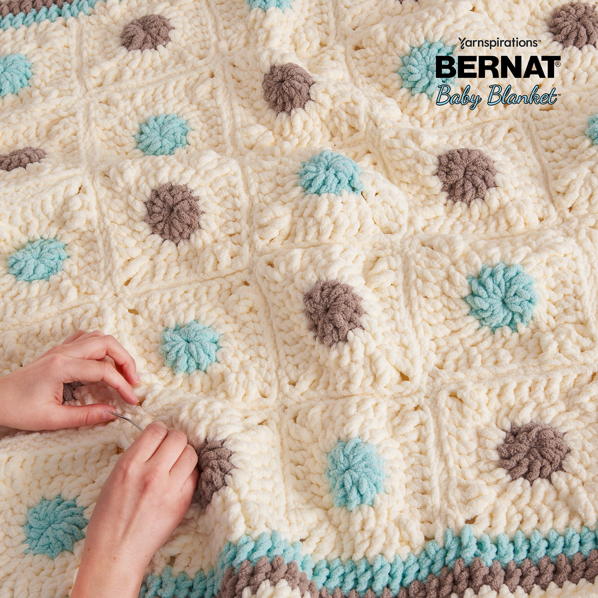 Bernat® Baby Blanket™ #6 Super Bulky Polyester Yarn, Dino Dot 10.5oz/300g 220 Yards