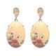 thumbnail image 1 of Elegant Women's Resin Oval Flower Dangle Earrings Rhinestone Set Jewelry Beige One Pair (h-3), 1 of 4