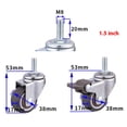 thumbnail image 5 of Ruedas giratorias de 1,5 pulgadas para muebles pequeños Ruedas resistentes, juego de 4 ruedas giratorias de goma de 360º (2 con frenos y 2 sin), 5 of 5