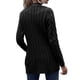 thumbnail image 1 of Sonducket Suéter de mujer con cuello en V, botón, prendas de vestir exteriores, abrigo de otoño de punto de manga larga, amarillo, L Prendas para la parte del cuerpo Negro XXL, 1 of 6