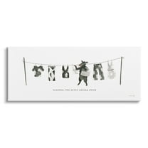 Stupell Industries Cow Doing Laundry Animals & Insects Painting Gallery Wrapped Canvas Print Wall Art, 24 x 10