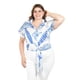 thumbnail image 1 of Blusa fresca con moño Roman Fashion/Tallas Extras, 1819 (Azul rey) azul 40, 1 of 6