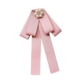 thumbnail image 3 of Broche de cinta de corbata de lazo, broche de collar de cuello de damas de moda, decoración de corbata de cuello elegante para blusa, camisa, traje, rosa, 3 of 8