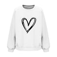 thumbnail image 4 of kkbbma Liquidation à Moins de 1$ Chandails en Molleton Imprimé Cœur pour Femmes Automne Décontracté Manches Longues Hauts Confortables Légers Col Rond Chandail, 4 of 4