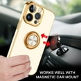 thumbnail image 5 of for iPhone 15 Pro Max Case, 15 Pro Max Case with 360° Ring Holder Kickstand Magnetic [Car Mount Support] Shockproof Anti-Slip Protective Electroplated Case for iPhone 15 Pro Max 6.7"-White, 5 of 8