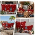 thumbnail image 5 of Red Christmas Outdoor Waterproof Pillow Covers, Xmas Gnomes Cat Pine Tree Winter Snowflake Decorative Square Throw Pillowcase Sofa Cushion Sham for Patio/Couch/Chair, 20"x20" 2 Pack, 5 of 8