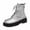 Silver, variant on Women's Ankle Boots Stylish Ankle Boots With Round Toe Sequin Patchwork Lace Up Design Thick Sole And Heels For Fashion Forward Outfits