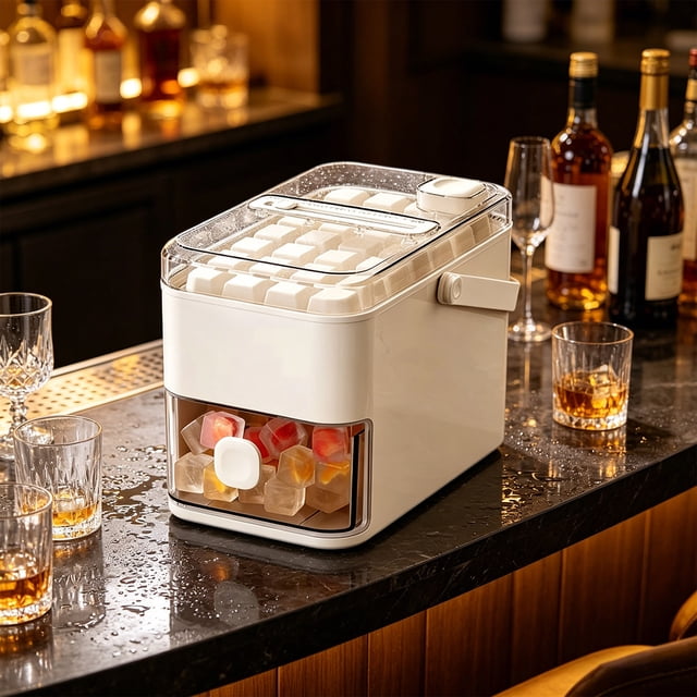EGNMCR Tools&Home Improvement Portable Pressing Ice Cubes Molds - Quicks Freezing Ice Cubes Box Ice cube tray