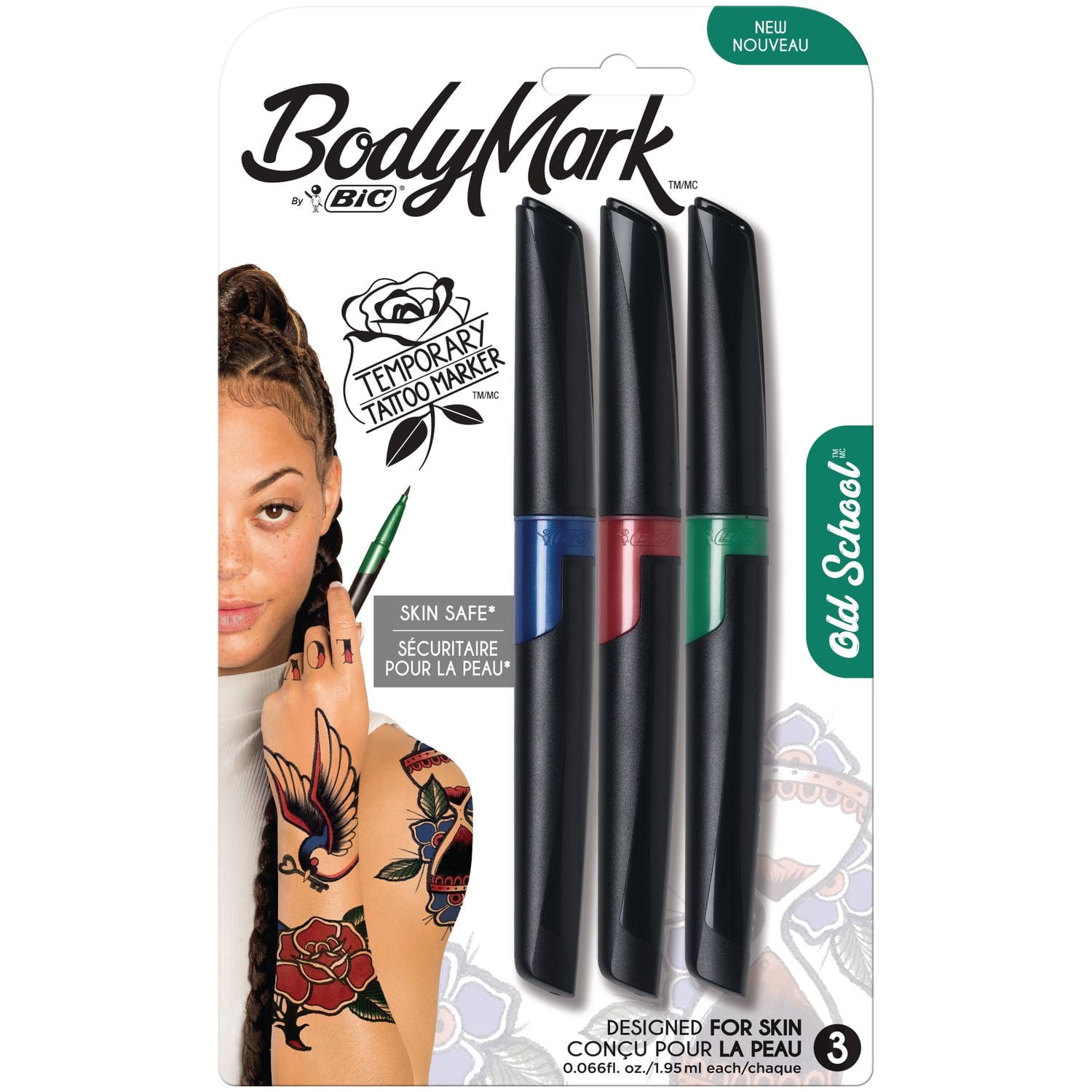 Marqueur pour la peau BIC® BodyMark(MC) Old School(MC) 3 marqueurs par emballage