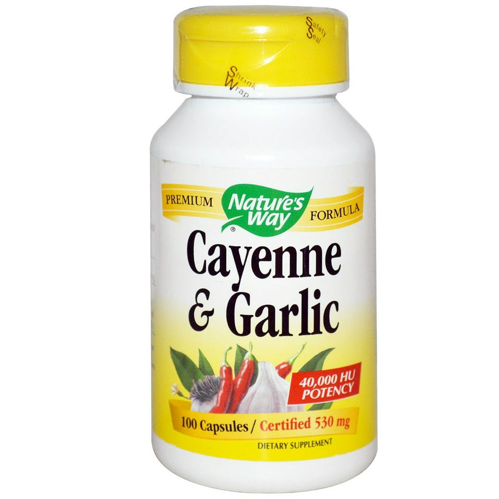 Nature's Way Premium Formula Cayenne & Garlic, 100 Ct