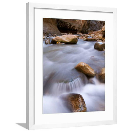 View Along the Hike Through the Zion Narrows in Southern Utah's Zion National Park Framed Print Wall Art By Kyle