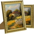 thumbnail image 6 of CozyNestFinds 5x7 Picture Frame with Real Glass, Ornate Vintage 5 x 7 Photo Frames for Wall Decor or Tabletop Display, White and Gold, 2 Pack, 6 of 10