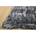 thumbnail image 2 of 6x9 Feet Gray Grey Charcoal Color Solid Plush Pile Faux Fur Rug Sheepskin Area Rug Lambskin Carpet Fuzzy Furry Modern Contemporary Decorative Designer Indoor Bedroom Living Room Office Space Studio, 2 of 4