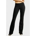 thumbnail image 2 of Mopas Women's Fold-Over Waistband Bootleg Flared Bottom Workout Yoga Pants, 2 of 4