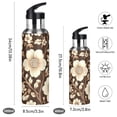 thumbnail image 2 of Yayeee 33oz Insulated Water Bottle Double Wall Stainless Steel with Flip Straw Lid, Brown Floral, 2 of 7