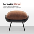 thumbnail image 6 of MCombo Accent Chair with Ottoman, Leathaire Fabric Armless Chair, Upholstered Leisure Chairs for Bedroom Living Room LW951(Saddle), 6 of 9