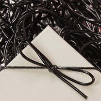 8 Inch Black Metallic Stretch Loops With Bow - 50 Pack