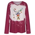 thumbnail image 4 of Camisas Navideñas Para Mujer Tops de Manga Larga Moda Con Cuello en V Otoño Navidad Impresión Blusa Suelta Odeerbi ODB198707, 4 of 6