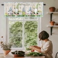 thumbnail image 6 of Easter Rod Pocket Curtain Valance, Spring Gnomes Bunny Butterfly Duck Floral Plaid Farmhouse Window Valance for Living Room, Bedroom, Kitchen 54"W x 18"L, 6 of 9