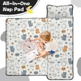 thumbnail image 4 of Cat and Dog Paw Print White Pattern Teens Toddler Nap Mat with Pillow, Sleeping Mat Bag for Preschool Daycare 59"x22", 4 of 6