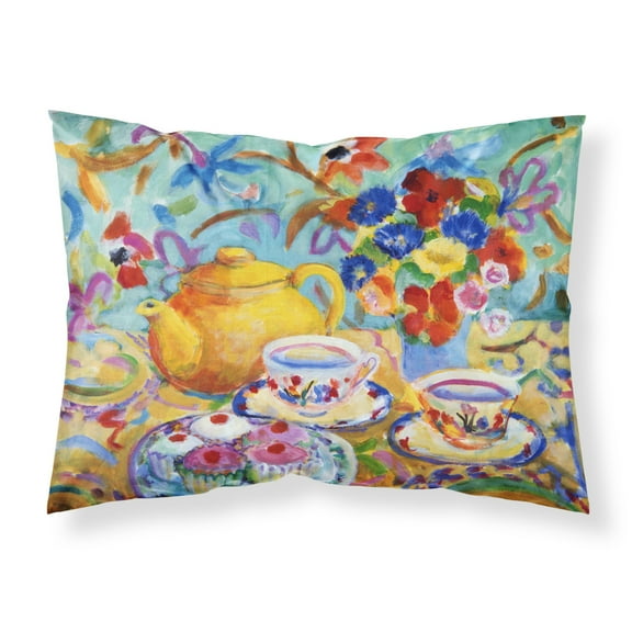 Teal Tea by Wendy Hoile Fabric Standard Pillowcase