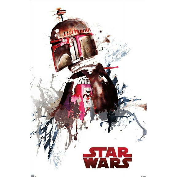 Star Wars: Original Trilogy - Boba Fett Watercolor Wall Poster, 22.375" x 34"