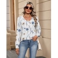 thumbnail image 7 of Zeagoo Womens Tops Long Sleeve Shirts V Neck Trendy Tee Pleated Tshirts Loose Tunic Work Clothes, 7 of 7