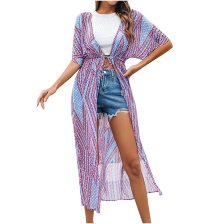 

Women s Long Cardigan Lace Up Vacation Casual Sun Protection Beachwear Shirts Open Front Lightweight Shawl