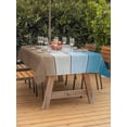 thumbnail image 4 of 60x102 Inch Outdoor Tablecloth with Umbrella Hole Zipper Rectangle Blue Beige Brown Rectangular Tablecloths Outside Waterproof Country Retro Gradient Wooden Grain Patio Table Cover for Picnic Party, 4 of 8