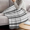 thumbnail image 3 of Grey Stripes Blanket Soft Cozy Warm Throw Blanket for Couch, Plush Fuzzy Flannel Fleece Blankets for Sofa, Modern Minimalist Horizontal Ombre Lines Bed Blankets Lightweight Gifts for Women, 40"x50", 3 of 9
