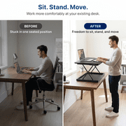 Uncaged Ergonomics CHANGEdesk Mini Compact Standing Desk Converter, 27.5 x 19.5 in., 4 Heights, Fully Assembled, Black