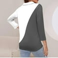 thumbnail image 6 of Half Zip Pullover Blouse Womens Solid Color 3/4 Length Sleeve Shirt V-Neck Loose Fit Casual Tunic Tops Summer Clothes for Women (White XL), 6 of 6
