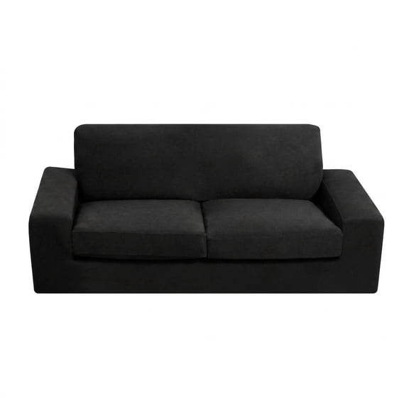 TABLZONE Black Elastic Sofa Slipcover Set for Furniture Protection and Style