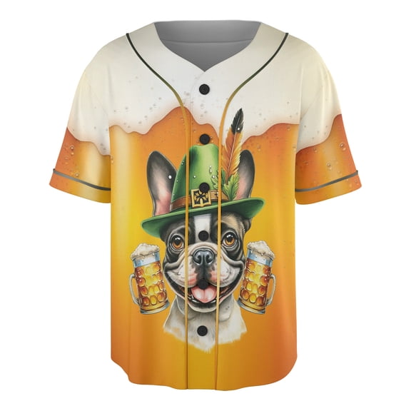 Best French Bulldog Dad Proud Beer Lover Happy Oktoberfest All Over Print 3D Baseball Shirt Dog Lover Gifts Softball Sport - 02016