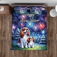 thumbnail image 4 of Happy New Year Cavalier King Charles Spaniel Family Cheer Winter Firework Quilt Bedding Set Dog Lover Gifts 1 Blanket Bed Cover 2 Pillowcases - 02025, 4 of 5
