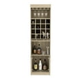 thumbnail image 3 of Bar Cabinet Of Pine, 71" Tall, Double Door Storage With Two Shelves, 16 Wine Rack Sections, 12 Glass Rack, Retractable Serving Tray, Bottle Liquor , Beige In High, Style, Spaces,, 3 of 6