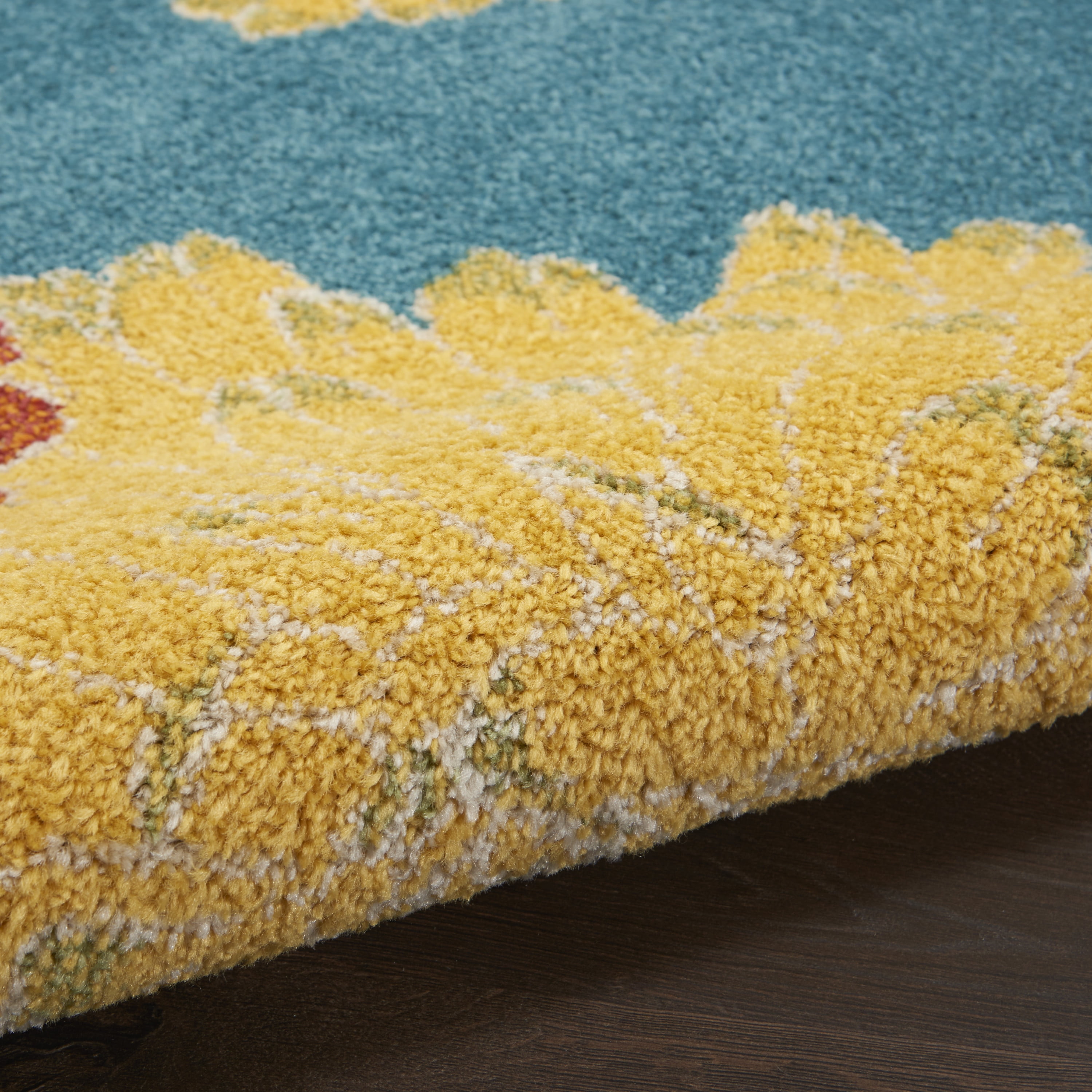 Nourison Allur Modern Floral Turquoise Multicolor 7'10" x 9'10" Area Rug, (8' x 10')