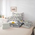 thumbnail image 6 of jejeloiu Cartoon Cute Floral 7-Piece Bedding Comforter Set,Kawaii Daisy Blossom King Bedding Sets,Gray White Bed Sheets For Girl,Ultra Soft Home Decor Reversible, 6 of 8