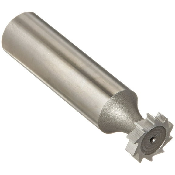 KEO 64040 High-Speed Steel Woodruff Keyseat Cutter, Uncoated (Bright) Finish, Round Shank, 1/2" Shank Diameter, 1/2" Cutter Diameter, 10 Straight Teeth, 1/8" Face Width