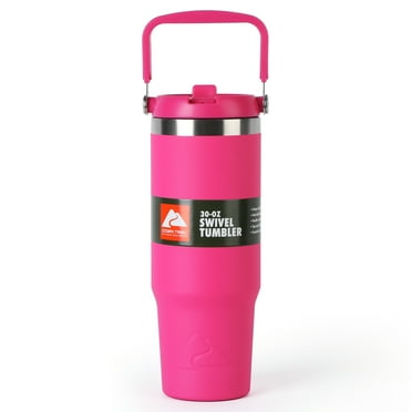 Ozark Trail 30 oz Insulated Stainless Steel Tumbler with Swivel Handle, Hot Pink