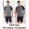 thumbnail image 3 of Short Sleeve Pajama Sets for Men 2 Piece Mens Short Pajamas Sets with Pockets Soft Comfy Mens Summer Sleepwear Set, S-XXL, 3 of 9